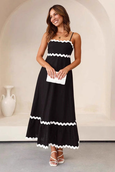 A-Line Maxi Dress with Slim Straps