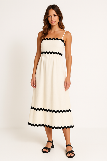A-Line Maxi Dress with Slim Straps
