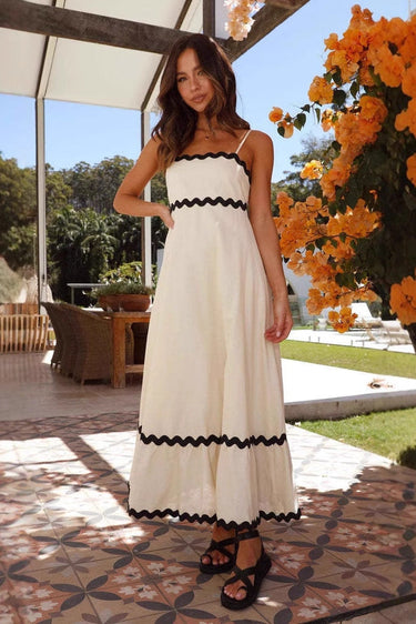 A-Line Maxi Dress with Slim Straps