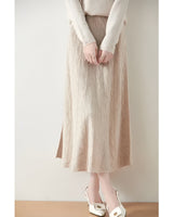 A-Line Midi Skirt Merino Wool Knit
