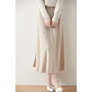 A-Line Midi Skirt Merino Wool Knit