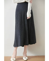 A-Line Midi Skirt Merino Wool Knit