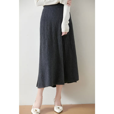 A-Line Midi Skirt Merino Wool Knit