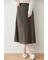 A-Line Midi Skirt Merino Wool Knit
