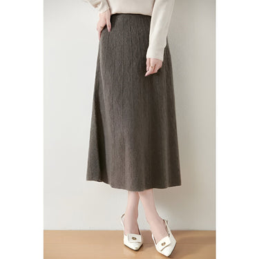 A-Line Midi Skirt Merino Wool Knit