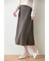 A-Line Midi Skirt Merino Wool Knit