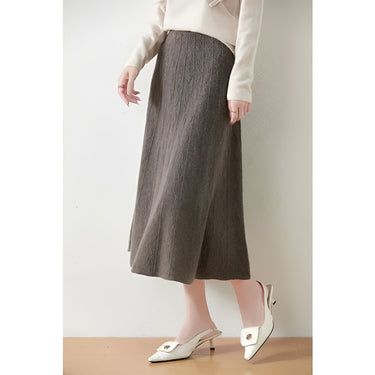 A-Line Midi Skirt Merino Wool Knit