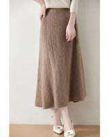 A-Line Midi Skirt Merino Wool Knit