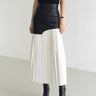 Asymmetric Coated and Pleated Maxi Skirt