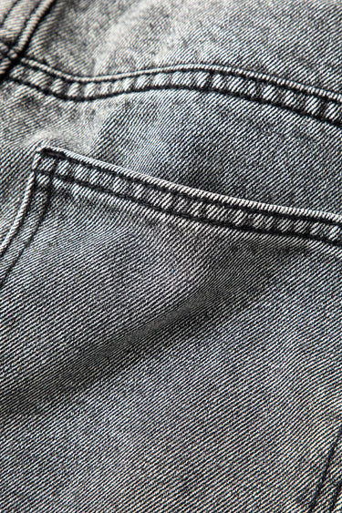 Asymmetric High-Waisted Straight-Leg Jeans with Waistband