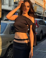 Asymmetrical Strappy Cropped Top