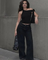 Asymmetrical Strappy Cropped Top