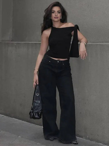 Asymmetrical Strappy Cropped Top