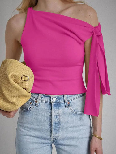 Asymmetrical Strappy Cropped Top