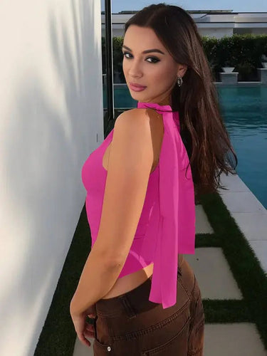 Asymmetrical Strappy Cropped Top