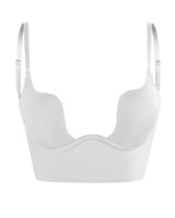 Backless Bra with Clear Straps and Deep Plunge Front