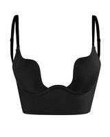 Backless Bra with Clear Straps and Deep Plunge Front