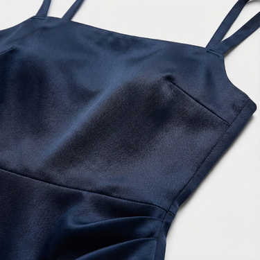 Backless Satin Maxi Dress Slit
