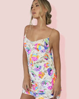 Backless Sequin Mini Dress with Chain Straps