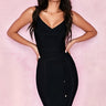 Bandage Bodycon Midi Dress with Sweetheart Neckline