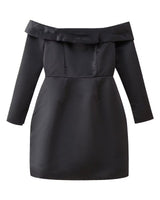 Bardot Mini Dress with Long Sleeves