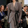 Belted Blazer Jacket with Lapel Collar and Defined Silhouette