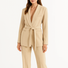 Belted Blazer and Wide-Leg Trousers Set
