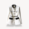 Belted Structured Blazer with Button-Front Closure