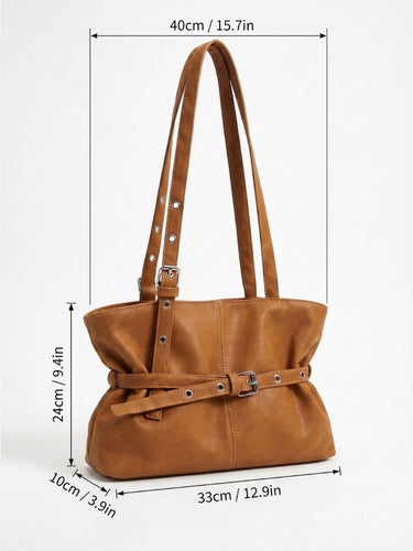 Back view of the tote bag showing the clean rear panel and shoulder handles