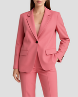 Blazer and Straight Leg Trousers Suit Set