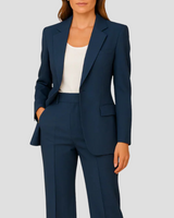 Blazer and Straight Leg Trousers Suit Set