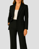 Blazer and Straight Leg Trousers Suit Set