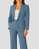 Blazer and Straight Leg Trousers Suit Set