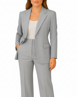 Blazer and Straight Leg Trousers Suit Set