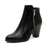 Rear view of ankle boots showing heel height