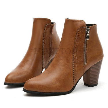 Top-down view of ankle boot rounded toe