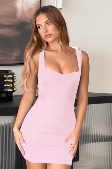 Bodycon Mini Dress With Square Neck