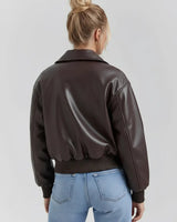 Bomber Jacket in Coated Faux Material