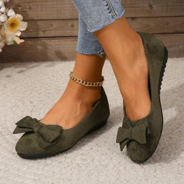 Bow Detail Ballet Flats with Rounded Toe