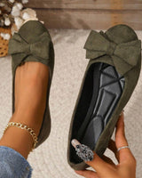 Bow Detail Ballet Flats with Rounded Toe
