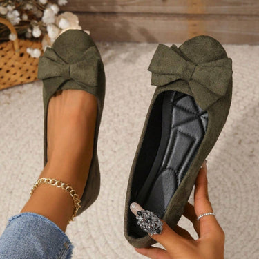 Bow Detail Ballet Flats with Rounded Toe