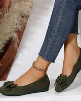 Bow Detail Ballet Flats with Rounded Toe