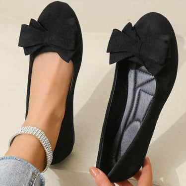 Bow Detail Ballet Flats with Rounded Toe