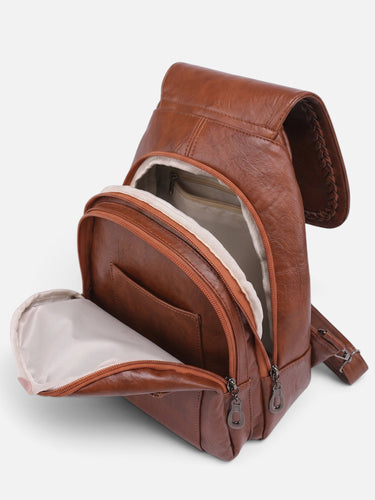 Bag worn as a crossbody with detached straps