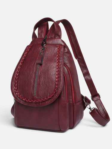 Back view with adjustable padded shoulder straps