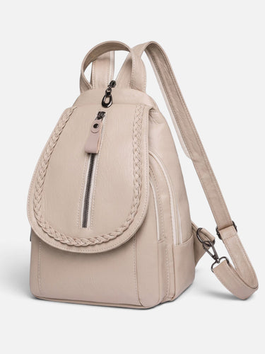 Interior view showing layered compartments and zipped pocket