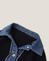 Button-Front Knit Cardigan with Trim