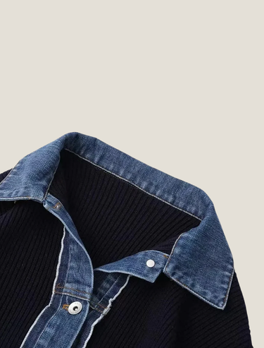 Button-Front Knit Cardigan with Trim