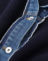 Button-Front Knit Cardigan with Trim