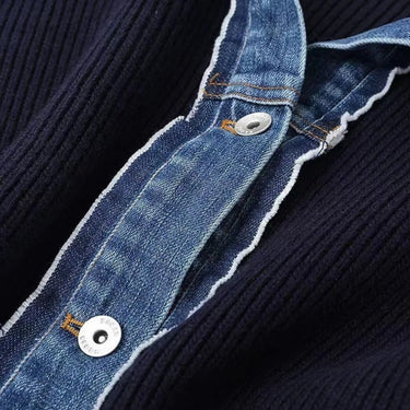 Button-Front Knit Cardigan with Trim